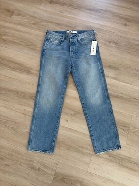 AMO Men's Washed Blue Straight Jeans